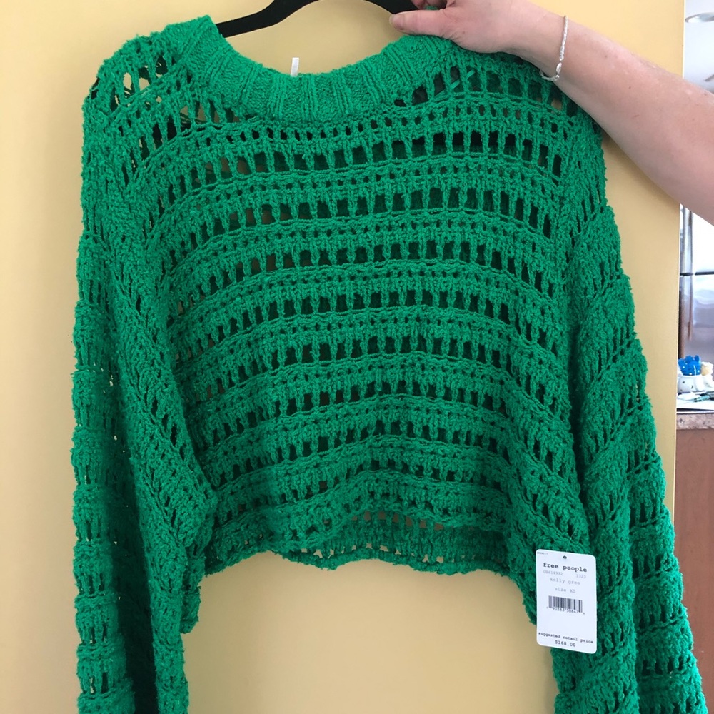 Free People Green Sweater